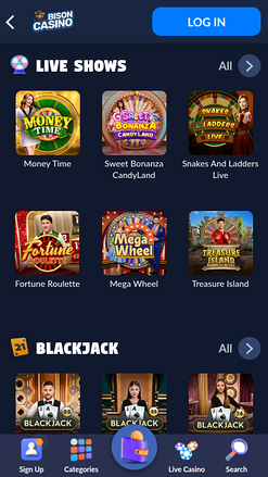 Croupier en direct mobile de Bison Casino