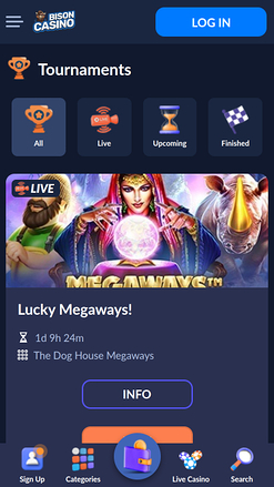 Tournois mobiles de Bison Casino