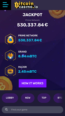 Jackpot mobile de Bitcoin Casino