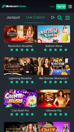 Croupier en direct mobile de Bitcoin.com Games Casino