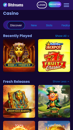 Juegos móviles de Bitdreams Casino