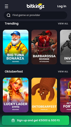 Jeux mobiles de Bitkingz Casino