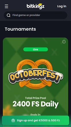 Tournois mobiles de Bitkingz Casino