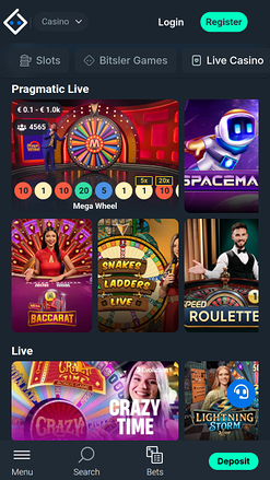 Bitsler Casino Mobile Live Dealer