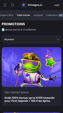 Promotions mobiles de BitVegas Casino