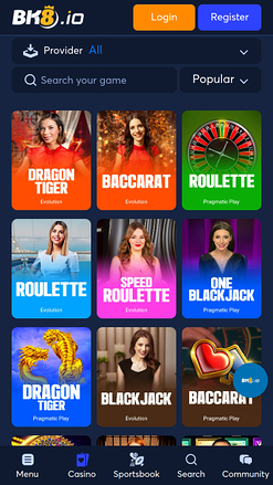 Croupier en direct mobile de BK8.io Casino