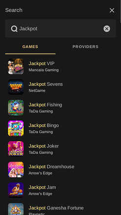 Jackpot mobile de Black Label Casino