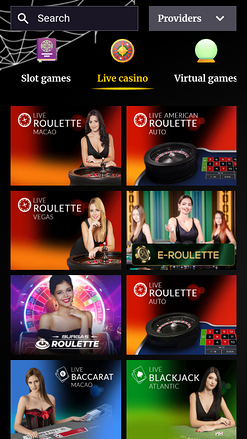 Croupier en direct mobile de Black Magic Casino