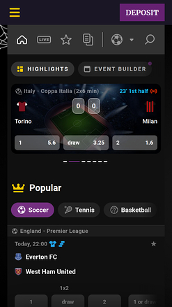 Sports mobiles de Black Magic Casino