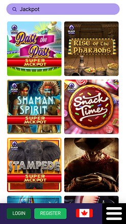 Jackpot mobile de Black Spins Casino