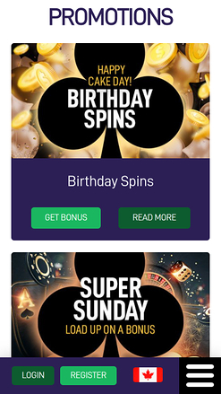 Promotions mobiles de Black Spins Casino