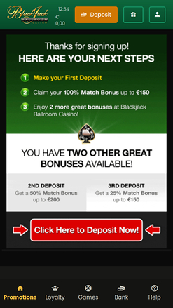 Мобильные акции Blackjack Ballroom