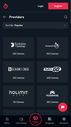 Blaze Casino mobile Spielentwickler