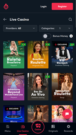 Blaze Casino mobile Live-Dealer