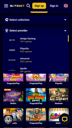 Sviluppatori di giochi per dispositivi mobili di Blitzbet Casino