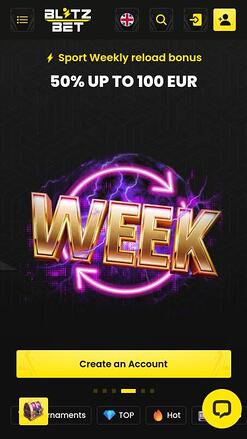 Blitzbet Casino mobile homepage