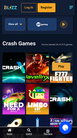 Краш-игры Blizz Casino на мобильном