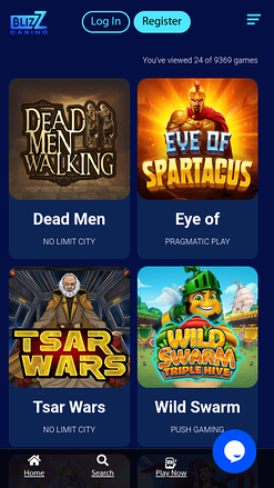 Jeux mobiles de Blizz Casino