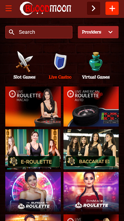 Croupier en direct mobile de Blood Moon Casino