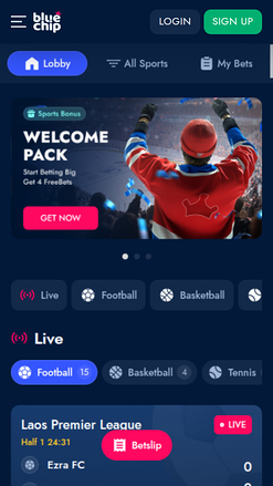 Sports mobiles de BlueChip Casino