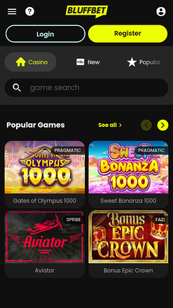 Jeux mobiles de BluffBet Casino