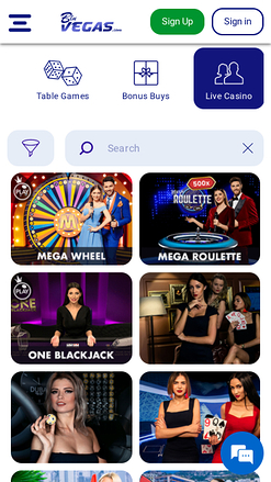 BluVegas Casino mobile Live-Dealer
