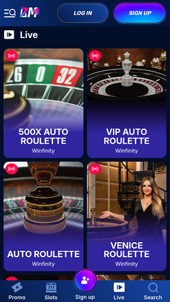 Croupier en direct mobile de Bm.bet Casino