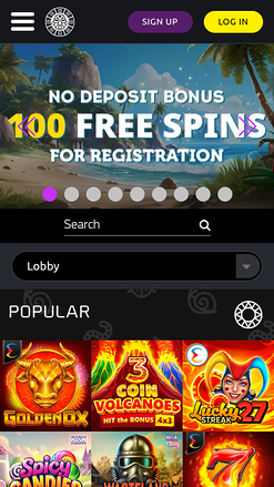 Page d'accueil mobile de Bonanza Game Casino