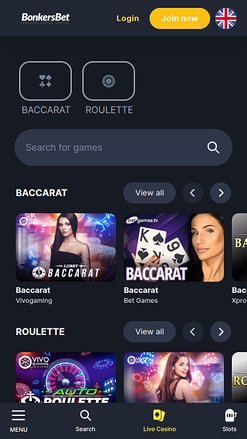 Croupier en direct mobile de BonkersBet Casino