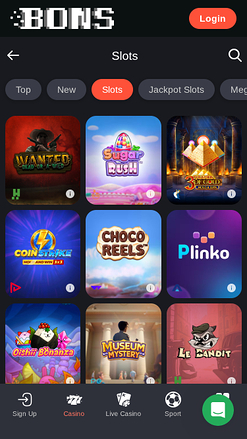 Jeux mobiles de Bons Casino
