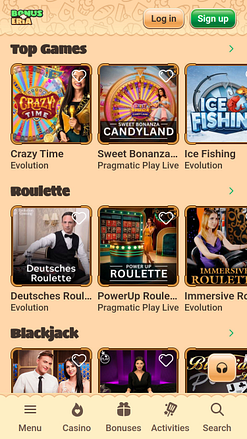 Cassino ao vivo para celular Bonseria