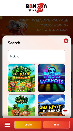 Jackpot mobile di Bonza Spins Casino