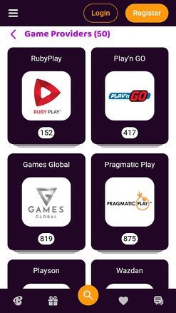 Desarrolladores de juegos móviles de Boo Casino