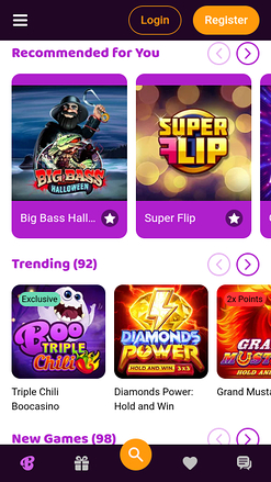 Juegos móviles de Boo Casino