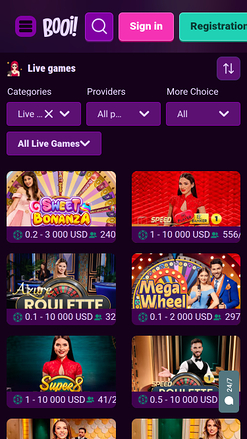 Dealer ao vivo móvel do Booi Casino