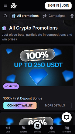 Capture d'écran des promotions de Bookmaker pour mobile