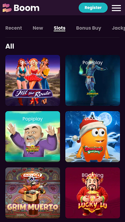 Jeux mobiles de Boom Casino