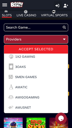 Boombang Casino Móvil Desarrolladores de juegos