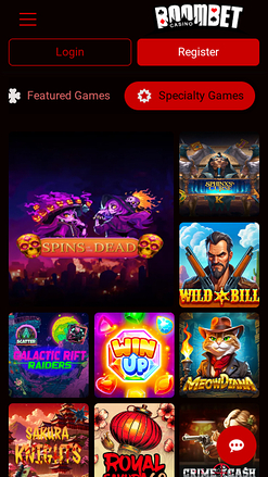 Jeux spéciaux mobiles de Boombet Casino
