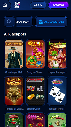 Boomerang Bet Casino mobiler Jackpot