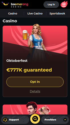 Promotions mobiles de Boomerang Casino