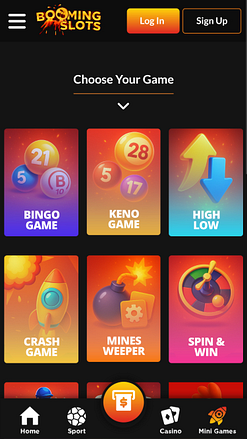 BoomingSlots Casino Mobile Minispiele