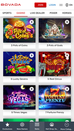 Giochi mobile di Bovada Casino