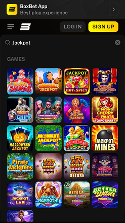 BoxBet Casino mobile Jackpot