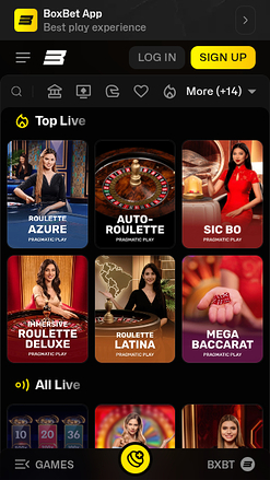 BoxBet Casino mobile Live-Dealer