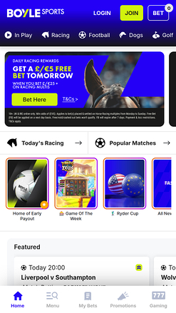 BoyleSports Casino mobile Sportwetten