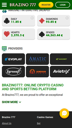 Desarrolladores de juegos móviles de Brazino777 Casino