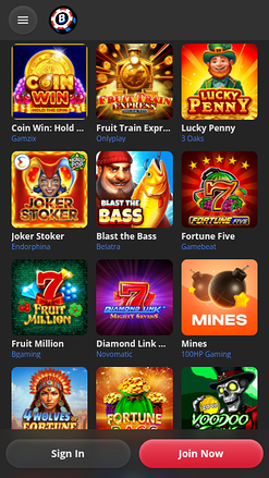 Jeux mobiles de BruceBet Casino