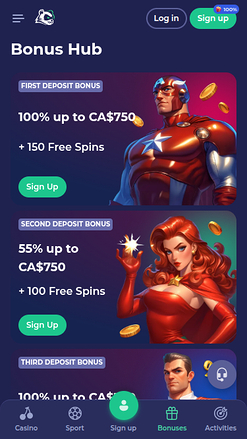 Promociones móviles de Bruno Casino