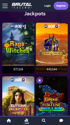 Jackpot mobile de Brutal Casino